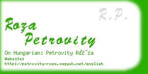 roza petrovity business card